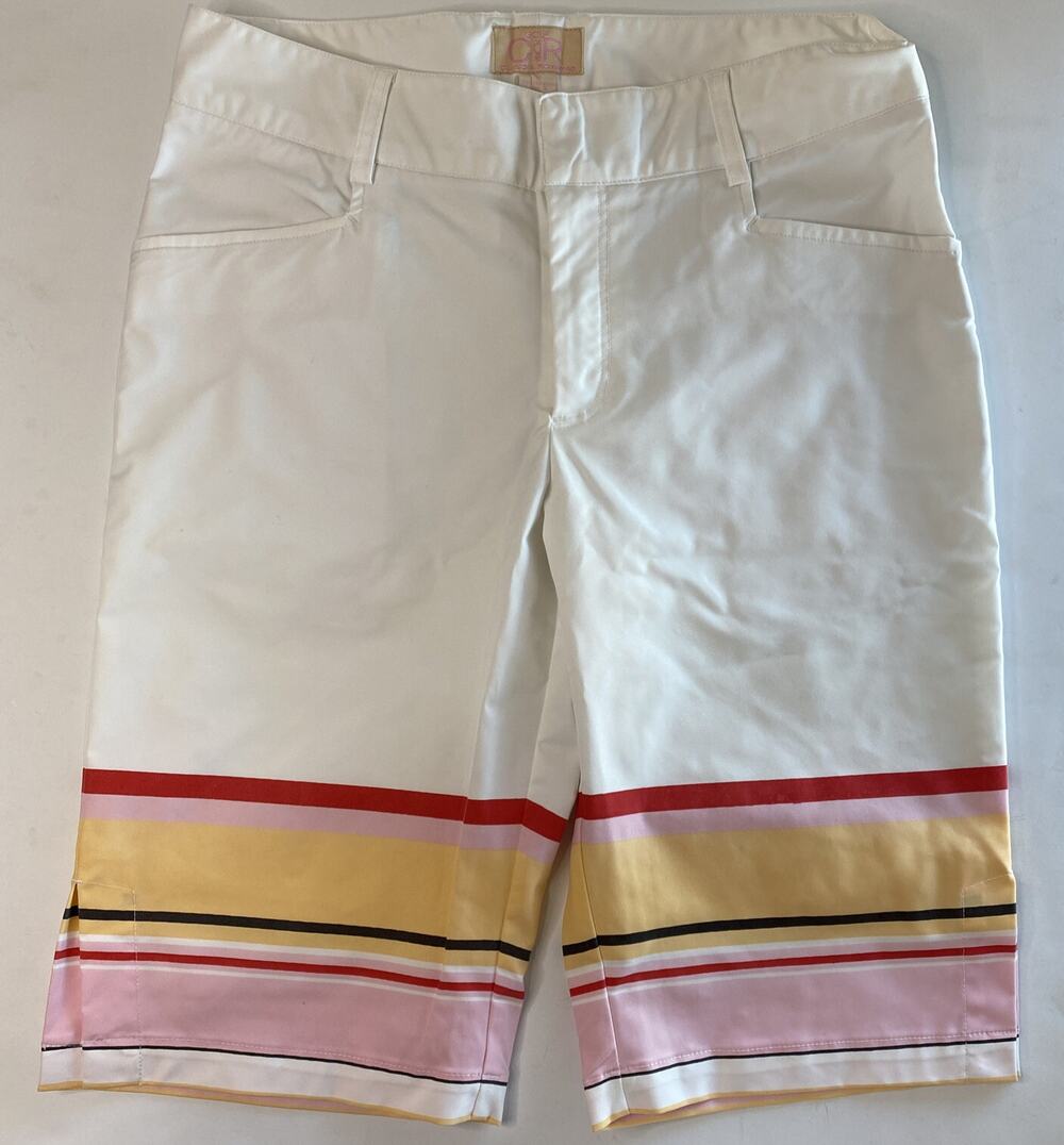 Claudia Romanas Womens Size 6 Multicolored Striped Golf Shorts
